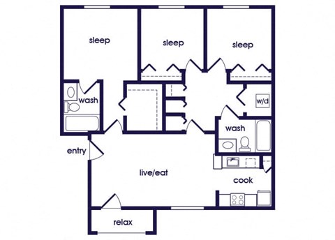 C1 Floorplan Image at Cedar Grove Apartments in Miami Gardens FL